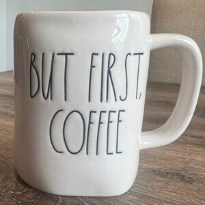 Rae Dunn "But First, Coffee" Ceramic Cream Coffee / Tea Mug.
